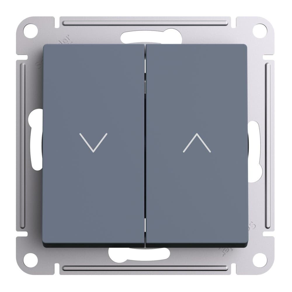 Выключатель жалюзи Systeme Electric AtlasDesign двухклавишный встраиваемый грифель (ATN000719)