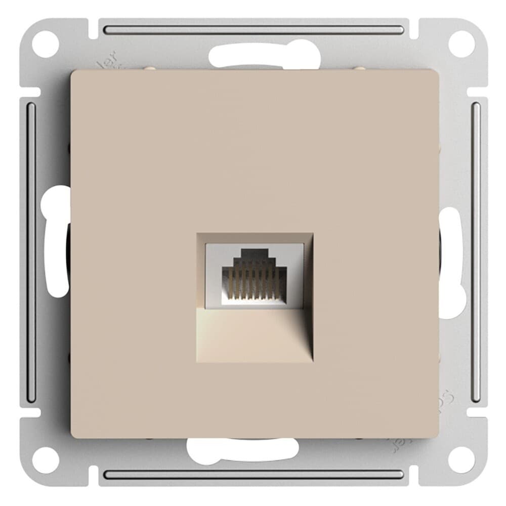 Розетка компьютерная Systeme Electric AtlasDesign встраиваемая песочная RJ45 (ATN001283)