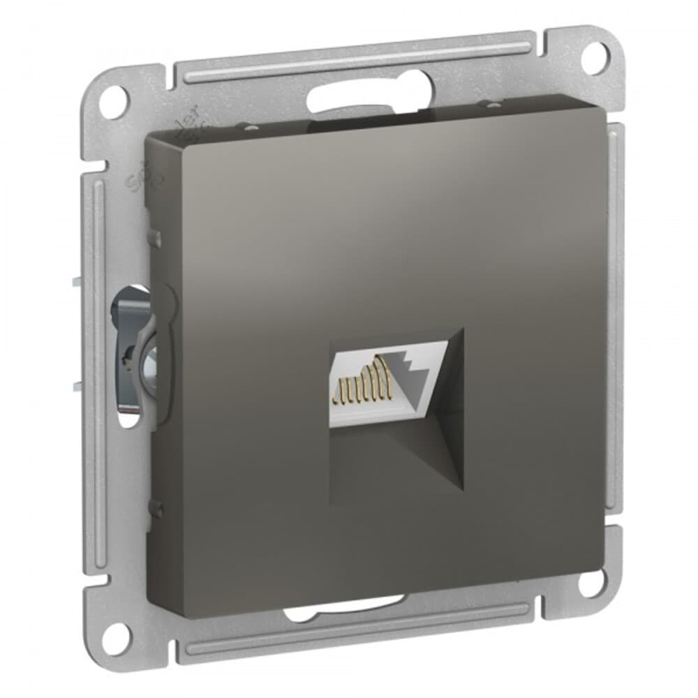 Розетка компьютерная Systeme Electric AtlasDesign встраиваемая сталь RJ45 (ATN000986)