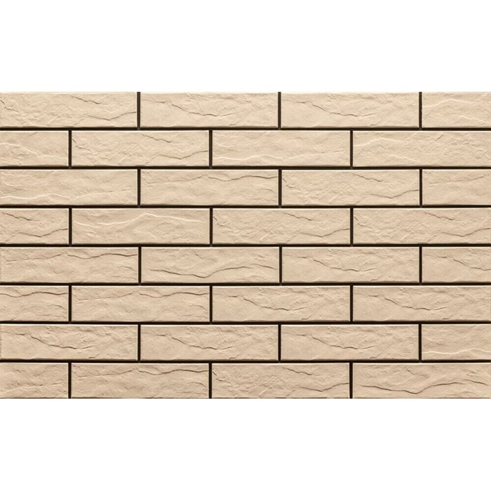 Клинкерная плитка для фасада Cerrad Elewacja rustiko krem (32 шт.= 0,5 кв.м) бежевая 245х65х6,5 мм