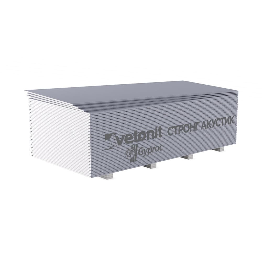 Гипсокартон Vetonit (Gyproc) Стронг Акустик 2500х1200х15 мм звукоизоляционный высокопрочный