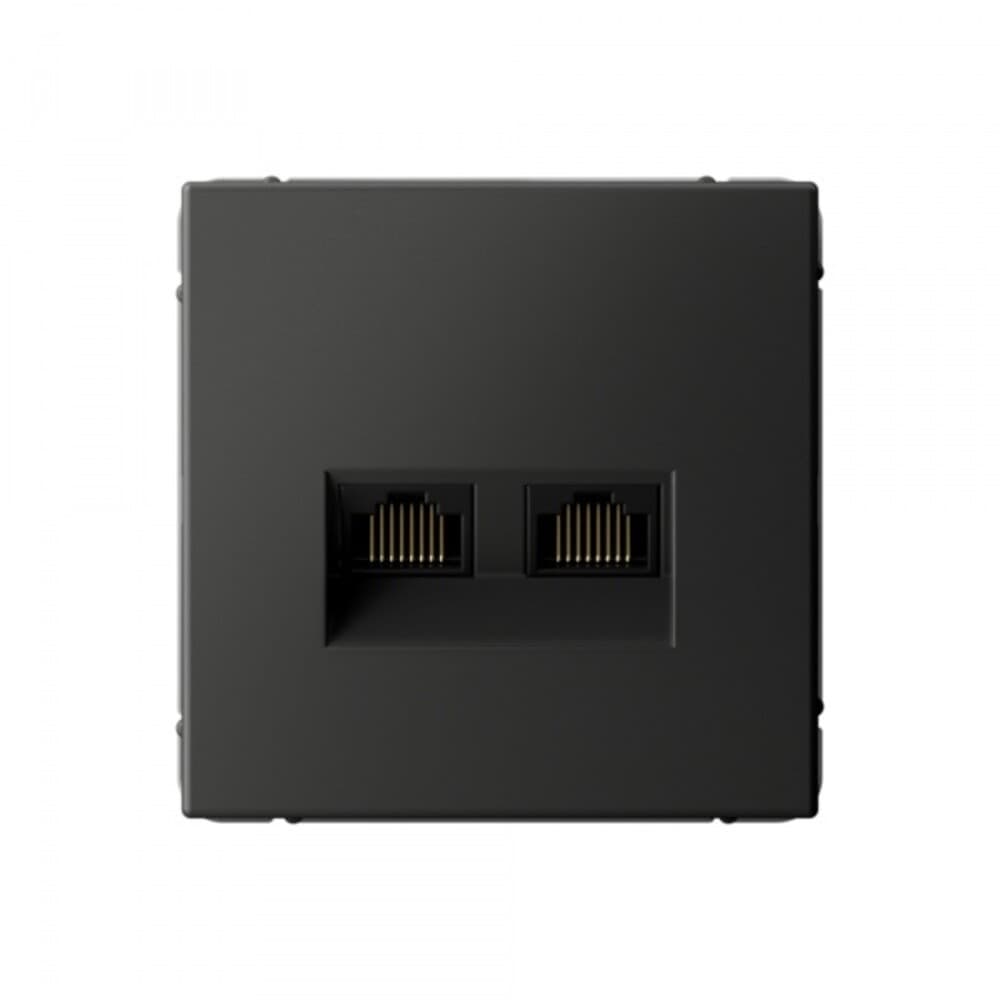 Розетка компьютерная Systeme Electric ArtGallery встраиваемая базальт 2хRJ45 (SE GAL001488)