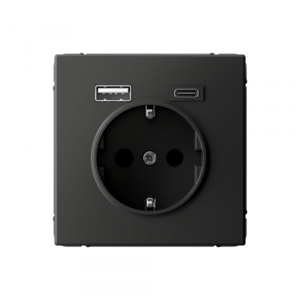 Розетка USB Systeme Electric ArtGallery встраиваемая базальт USB-A/ Type-C (SE GAL001432)