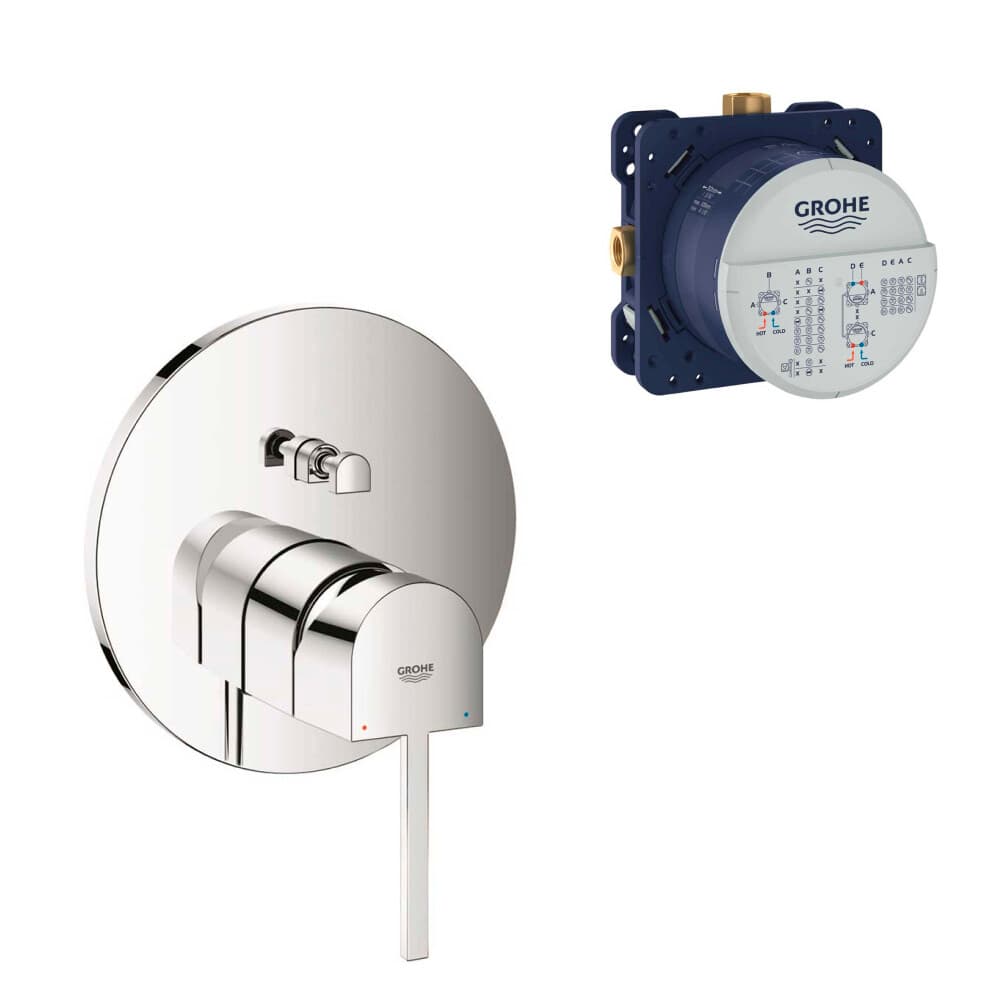 Смеситель для душа встраиваемый Grohe Plus однорычажный с механизмом в комплекте хром (24060003/35600000)