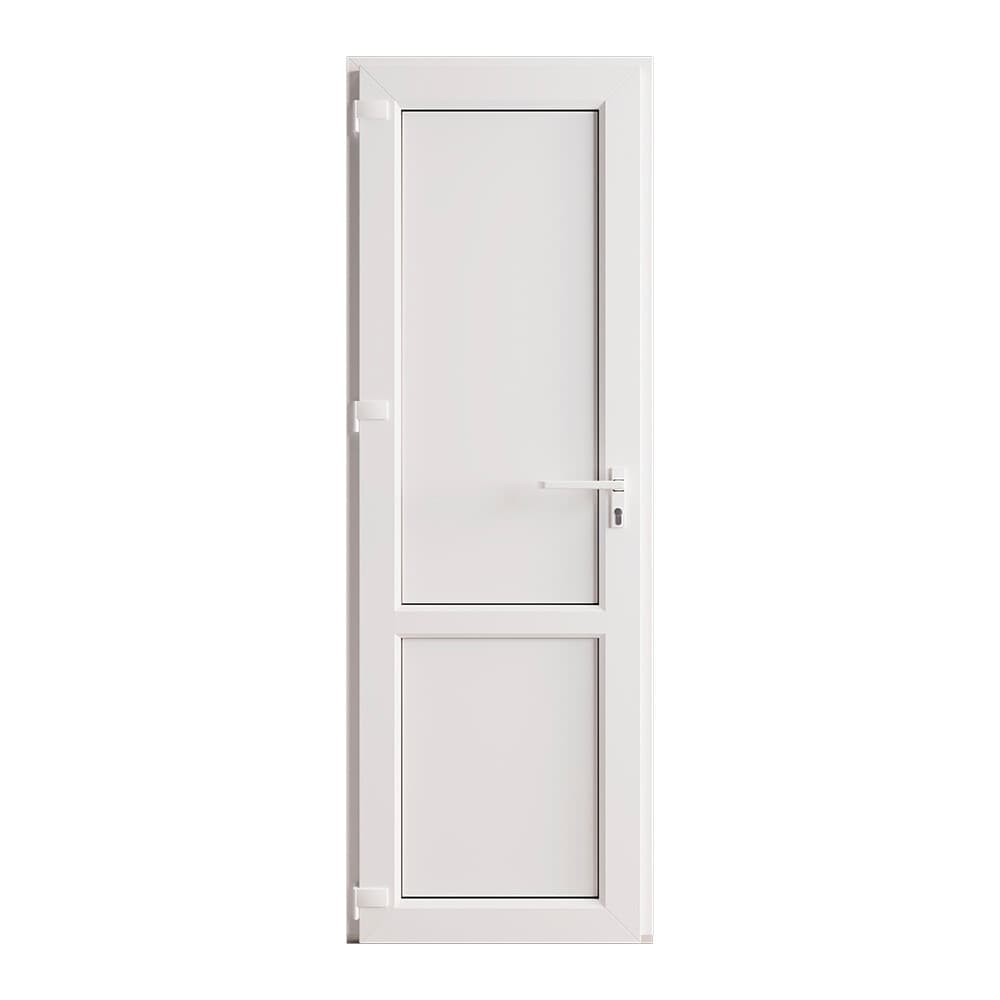 Металлопластиковая дверь VEKA 2050х600 мм алюминиевый порог белая левая глухая