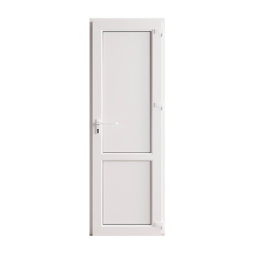 Металлопластиковая дверь VEKA 2050х600 мм алюминиевый порог белая правая глухая