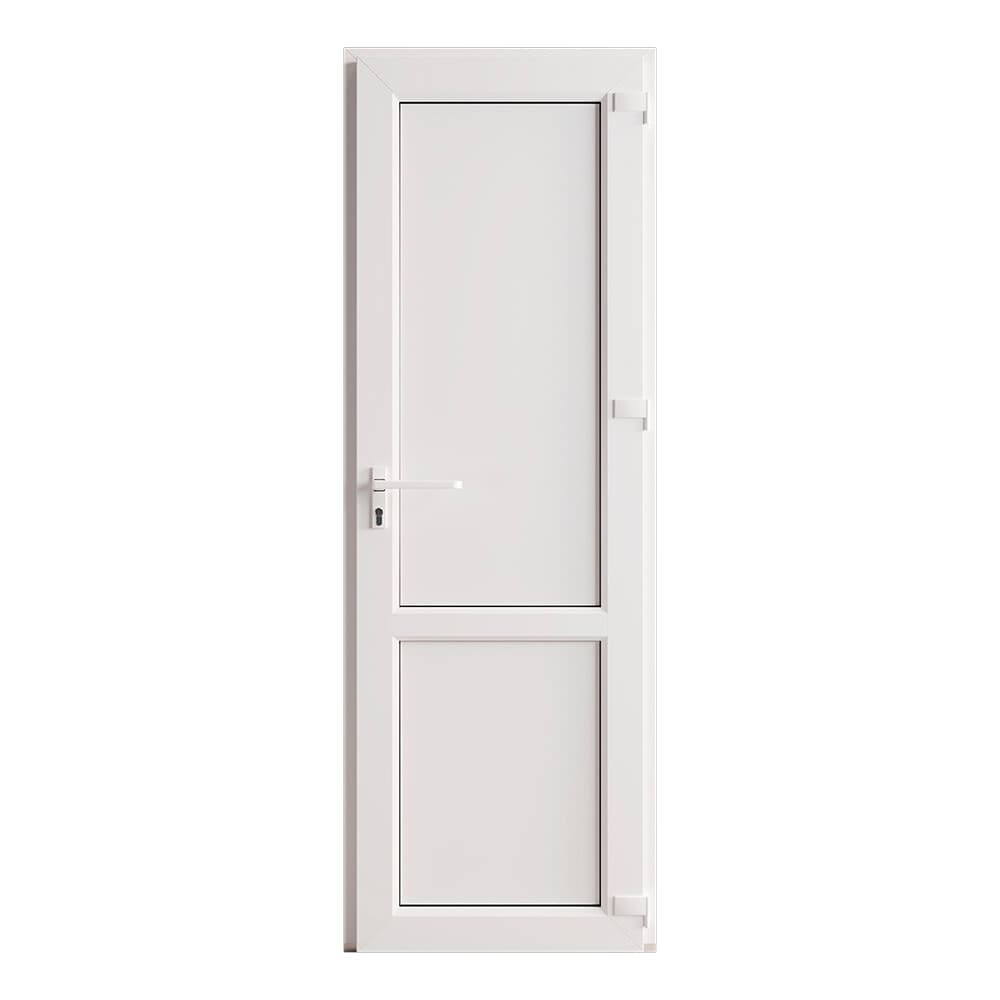 Металлопластиковая дверь VEKA 2050х700 мм алюминиевый порог белая правая глухая