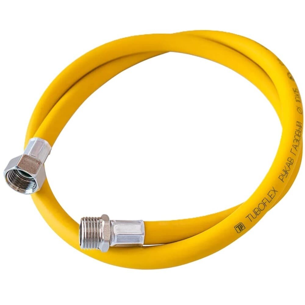 Шланг для газа ПВХ армированный Tuboflex 3/4 НР(ш) х 3/4 ВР(г) 40 см желтый
