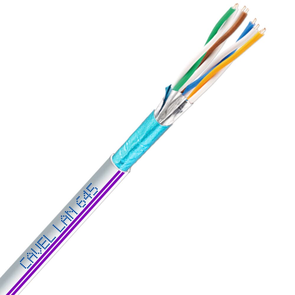 Интернет-кабель (витая пара) F/FTP CAT6a LAN 645 4х2х0,57 мм экранированный Cavel белый