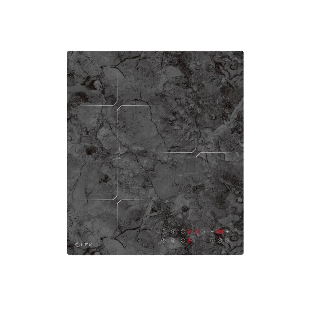 Варочная панель индукционная Lex EVI 430 F DS 3 конфорки мрамор черный