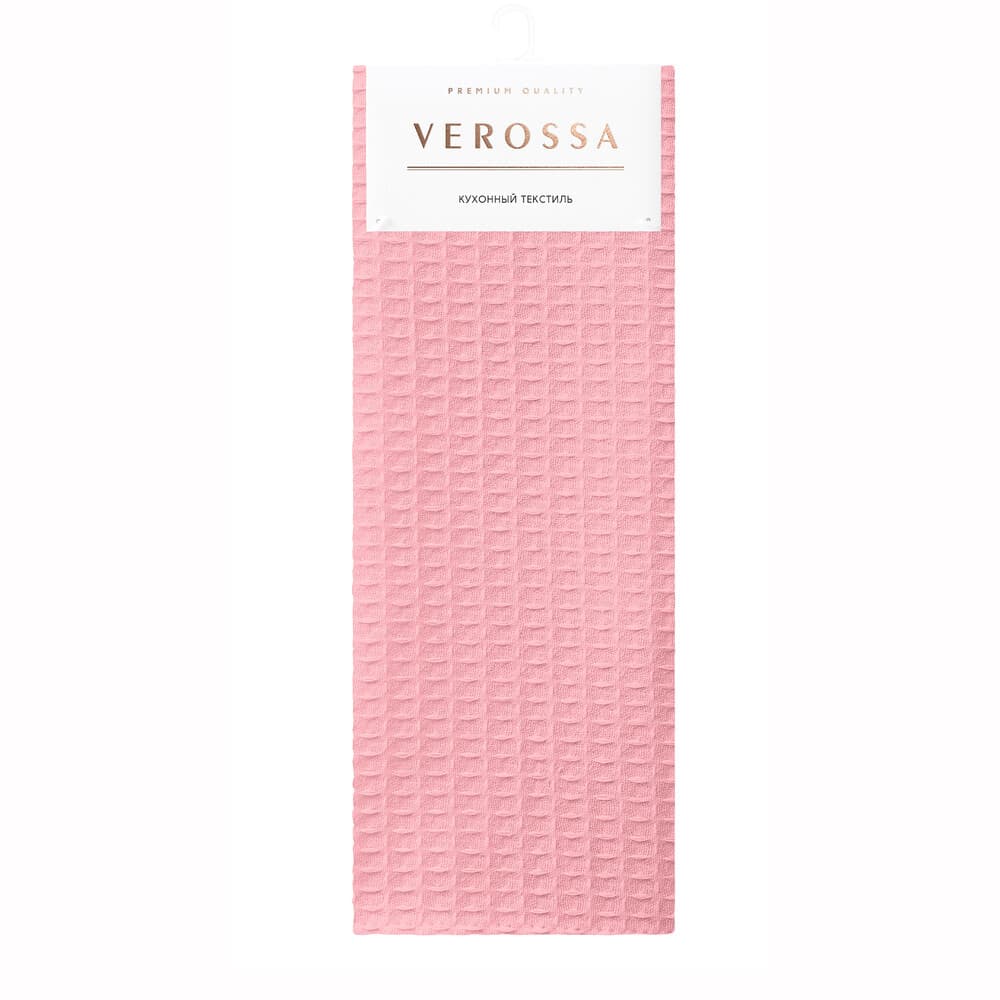 Полотенце вафельное кухонное Verossa Пион 40х70 см розовое