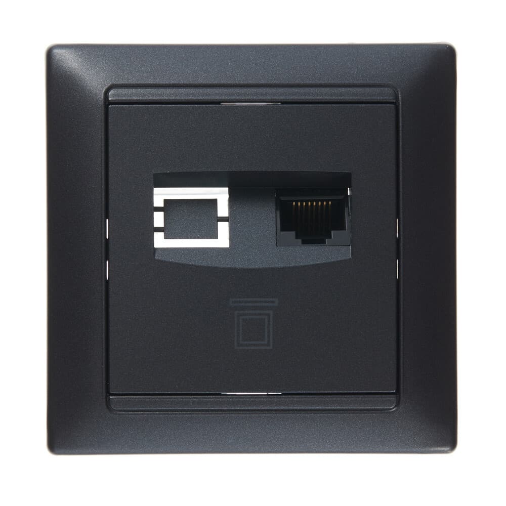 Розетка компьютерная Svet Стиль встраиваемая графит RJ45 (EV 0365-2111)