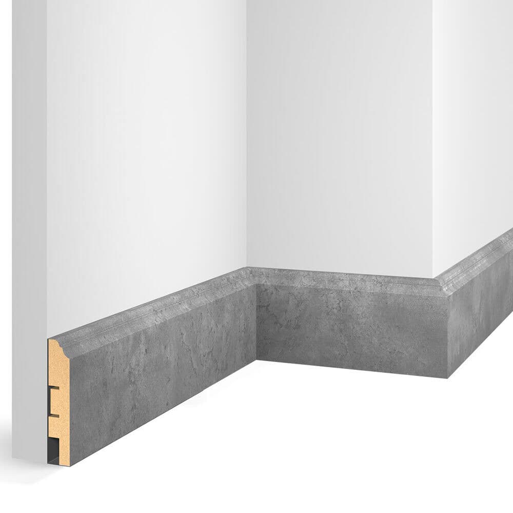 Плинтус МДФ напольный Cosca Decor VP07 бетон 80х16х2400 мм