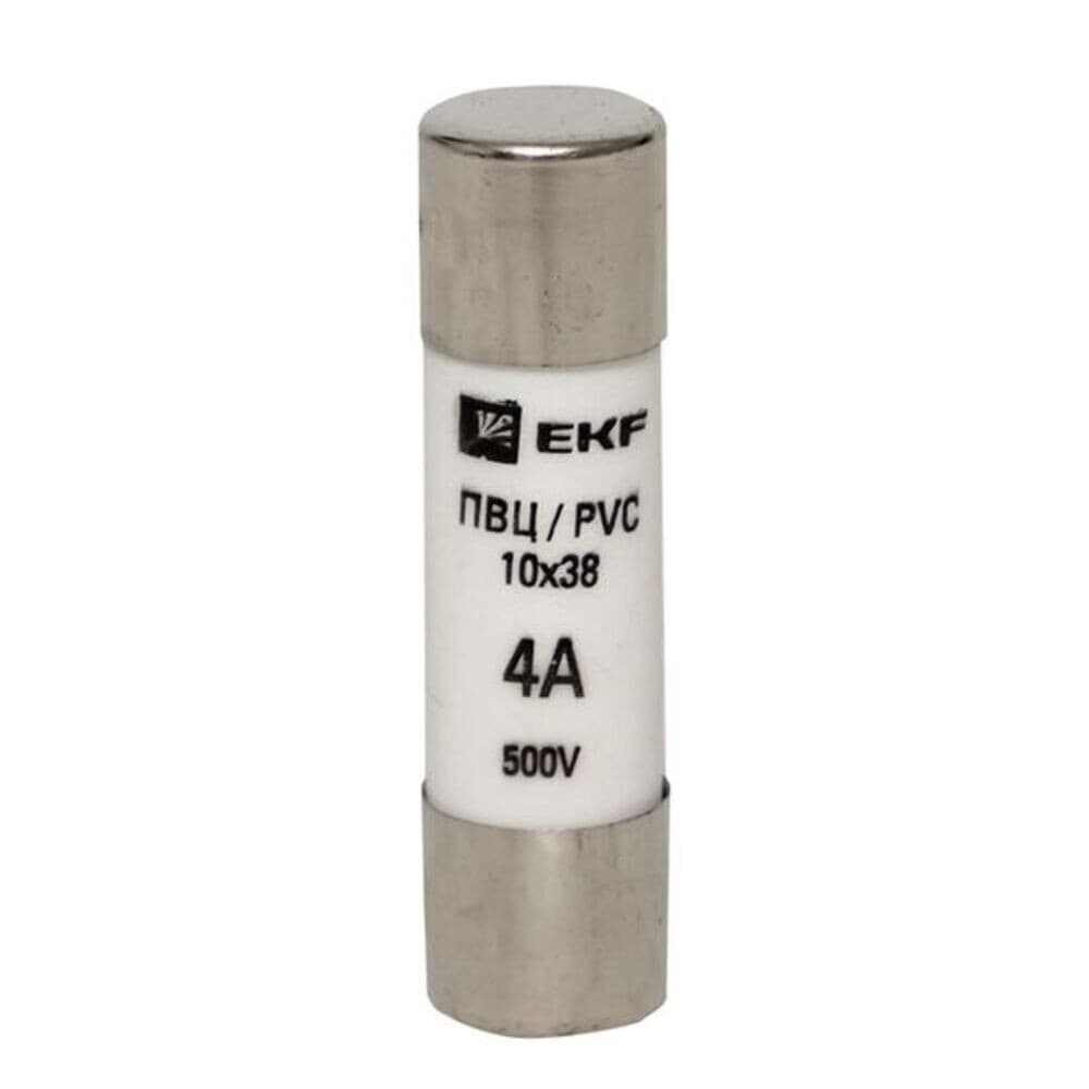 Вставка плавкая EKF ПВЦ 4А 50 кА 500 В цилиндрическая (pvc-10x38-4)