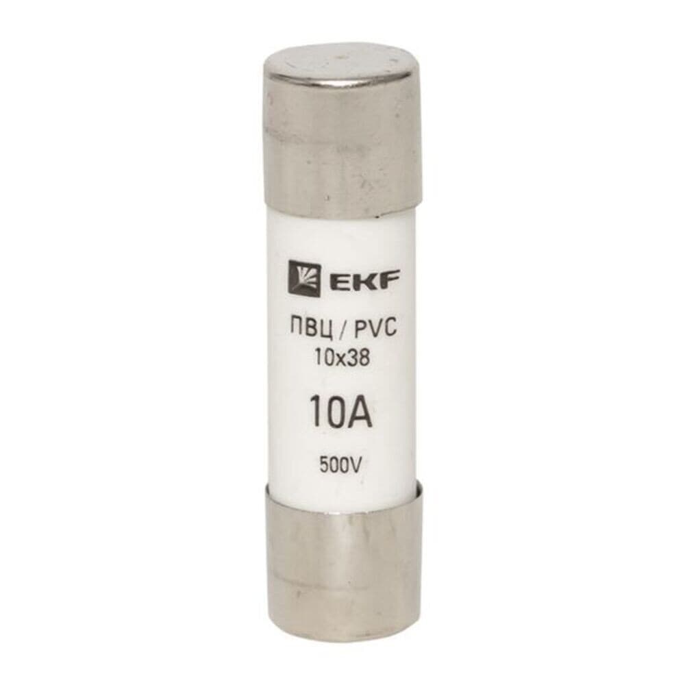 Вставка плавкая EKF ПВЦ 10А 50 кА 500 В цилиндрическая (pvc-10x38-10)