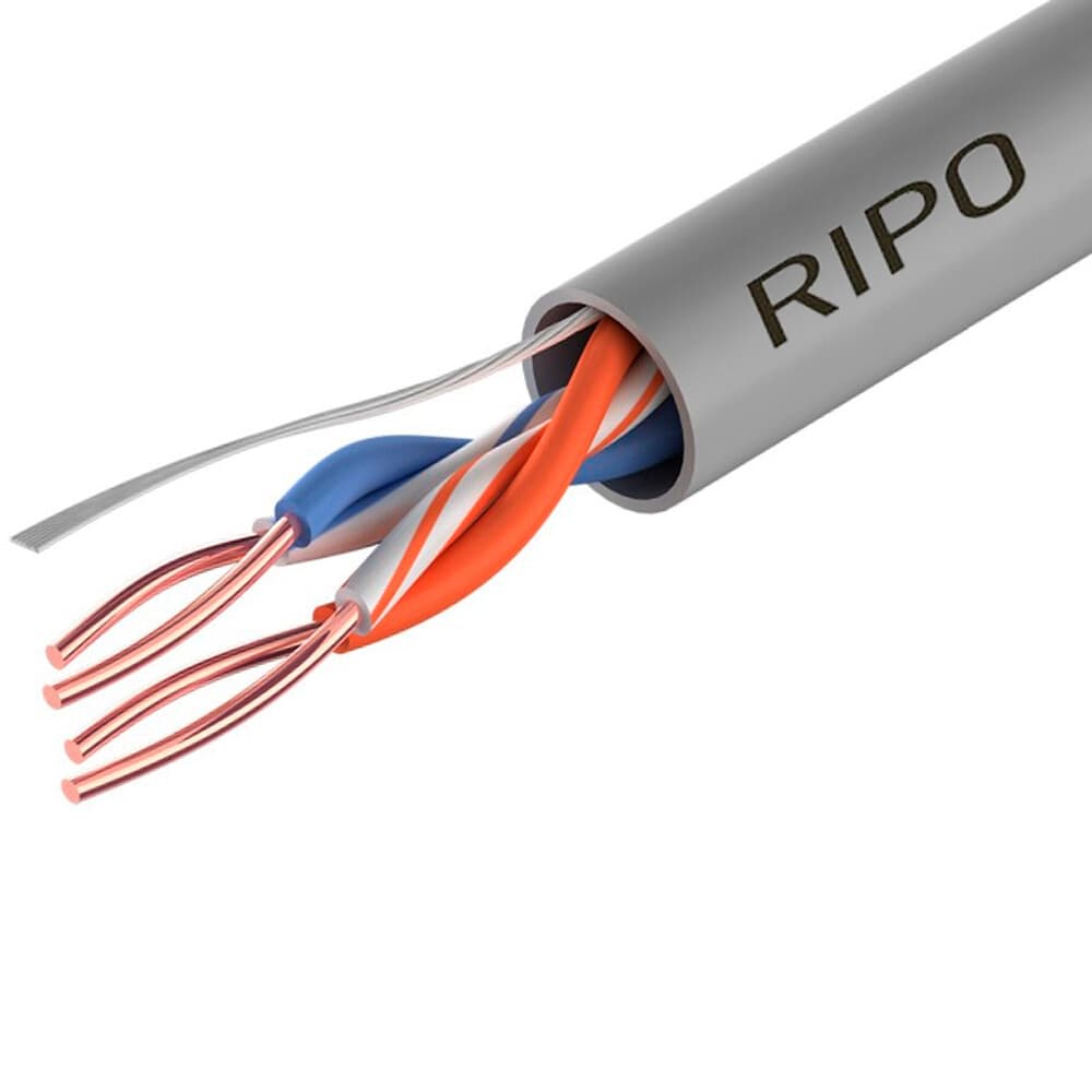 Интернет-кабель (витая пара) UTP CAT5e 2х2х0,51 мм PVC Ripo Standart серый (50 м)