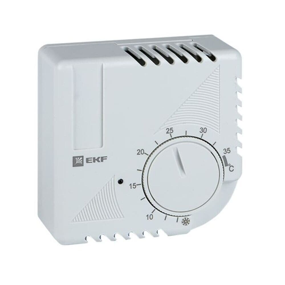 Термостат на DIN-рейку NO-NC EKF PROxima 75х20х75 мм 230 В IP20 16 A (thermo-no-nc-wall)