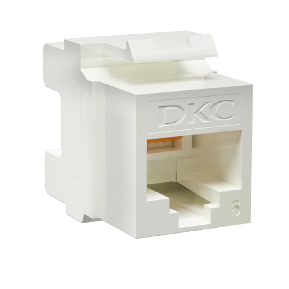 Переходник неэкранированный DKC Keystone 180 градусов RJ45 CAT6 UTP белый (12 шт.) (RNK6U180WH)