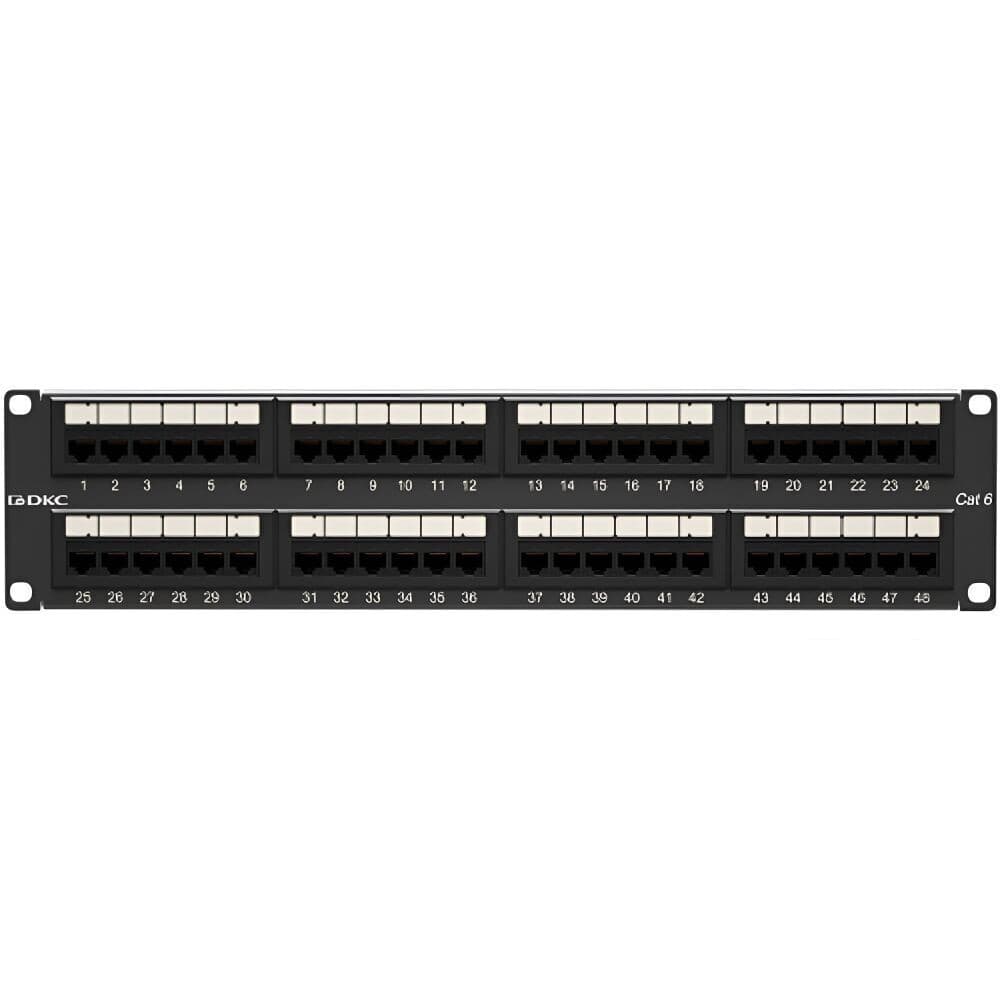 Патч-панель неэкранированная DKC 2U 19 дюйм RJ45 CAT6 48 портов (RN6PPU242)