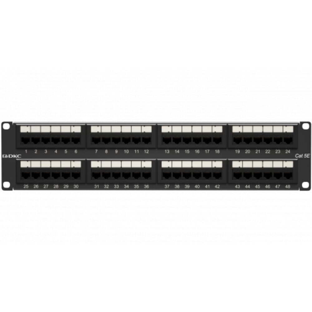 Патч-панель неэкранированная DKC 2U 19 дюйм RJ45 CAT5е 48 портов (RN5PPU242)