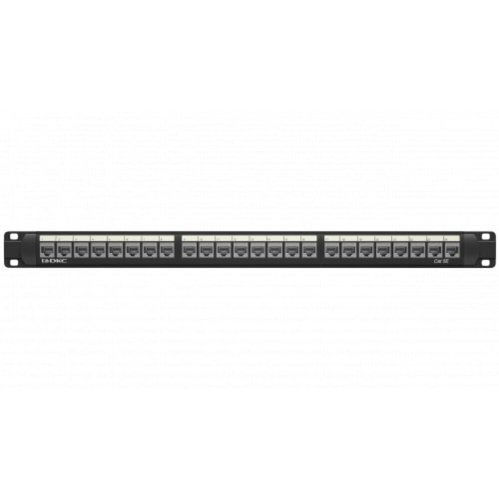 Патч-панель экранированная DKC 1U 19 дюйм RJ45 CAT5е 24 модуля (RN5PPF24)
