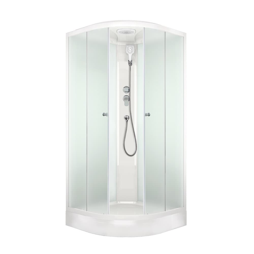 Душевая кабина Domani-Spa Delight Slim 90х90х218 см стекло матовое 4 мм с низким поддоном полукруг