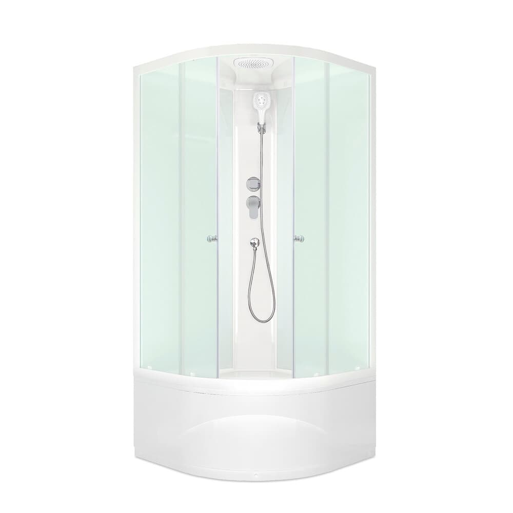 Душевая кабина Domani-Spa Delight Slim 80х80х218 см стекло матовое 4 мм с высоким поддоном полукруг