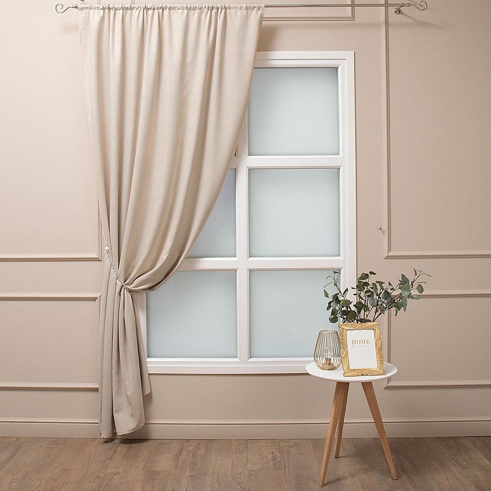 Штора канвас бежевая 160х260 см Amore Mio (98563)