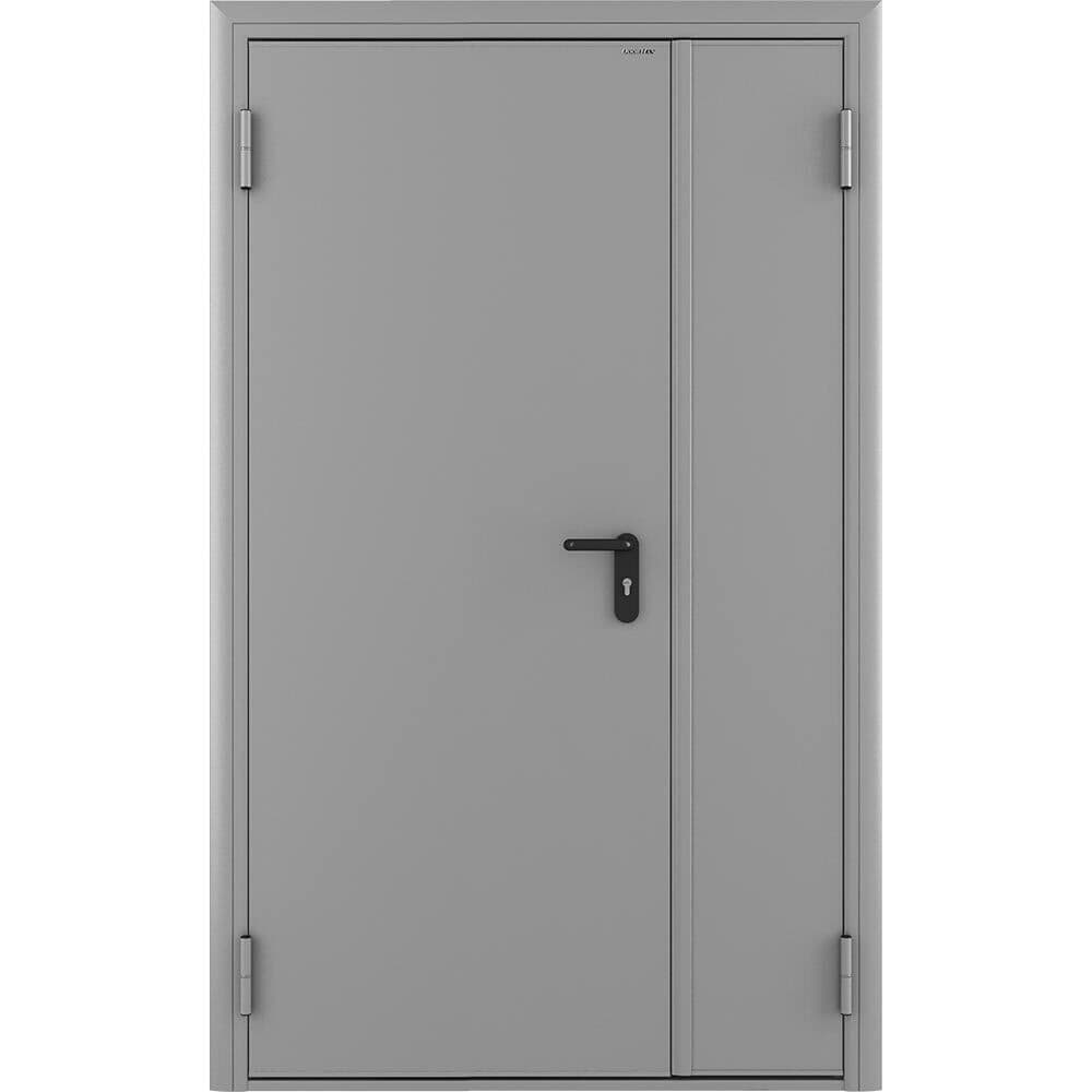 Дверь противопожарная двухстворчатая DoorHan ДП-2-EI-60 глухая левая серый RAL 7035 1250х2050 мм