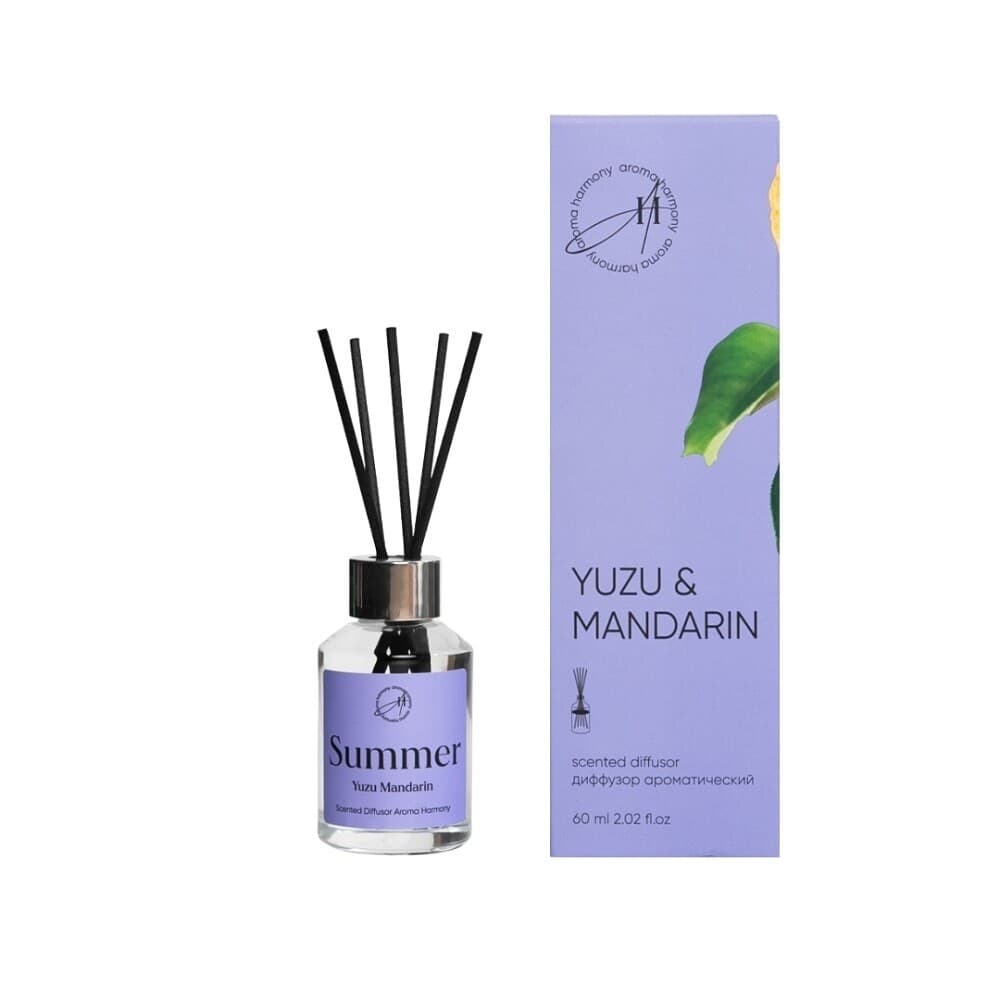 Аромадиффузор с палочками Aroma Harmony Yuzu mandarin 60 мл