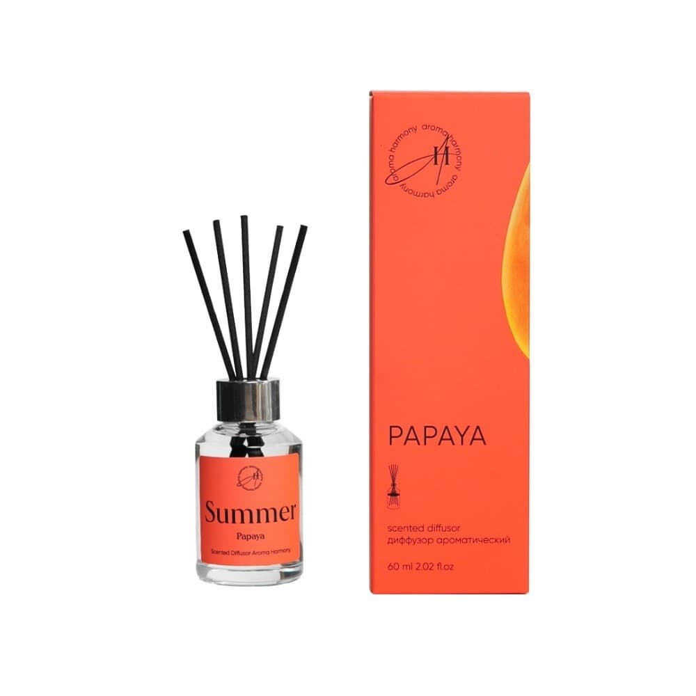 Аромадиффузор с палочками Aroma Harmony Papaya 60 мл