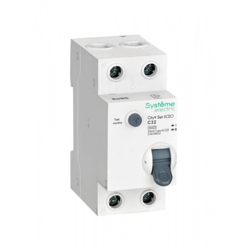 Автомат дифференциальный Systeme Electric City9 Set 32А 1P+N тип AC 30 мА 6 кА (C9D36632)