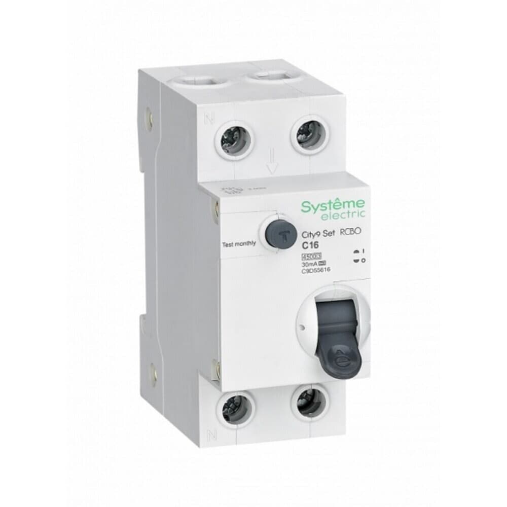 Автомат дифференциальный Systeme Electric City9 Set 16А 1P+N тип A 30 мА 4,5 кА (C9D55616)