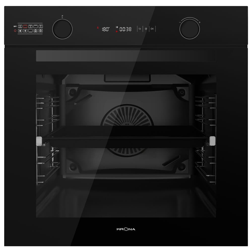 Духовой шкаф электрический встраиваемый Krona Nero max 60 BL/BL 595 мм черный