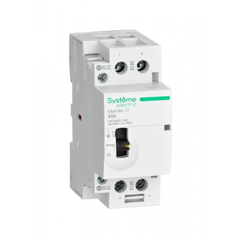 Контактор модульный Systeme Electric City9 Set 230 В 63 А тип AC 2НО с ручным управлением (SE C9C32263)