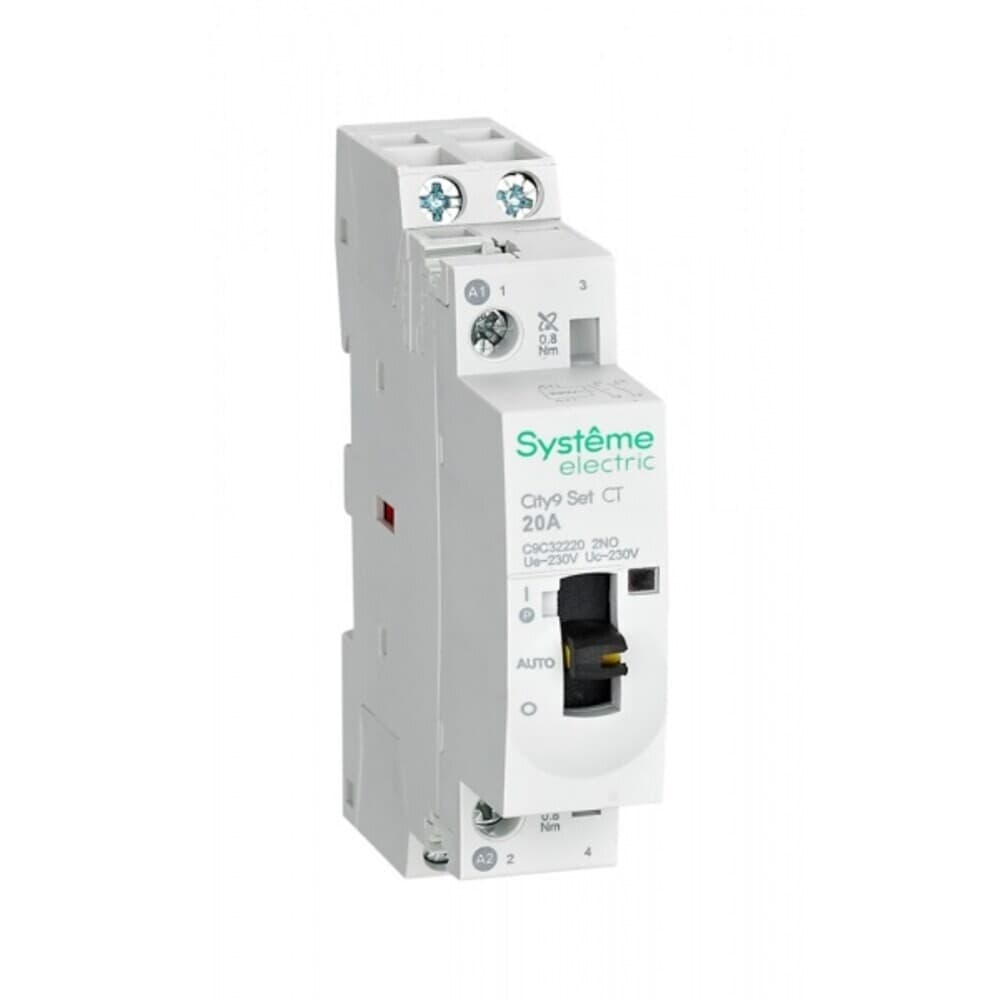 Контактор модульный Systeme Electric City9 Set 230 В 20 А тип AC 2НО с ручным управлением (SE C9C32220)