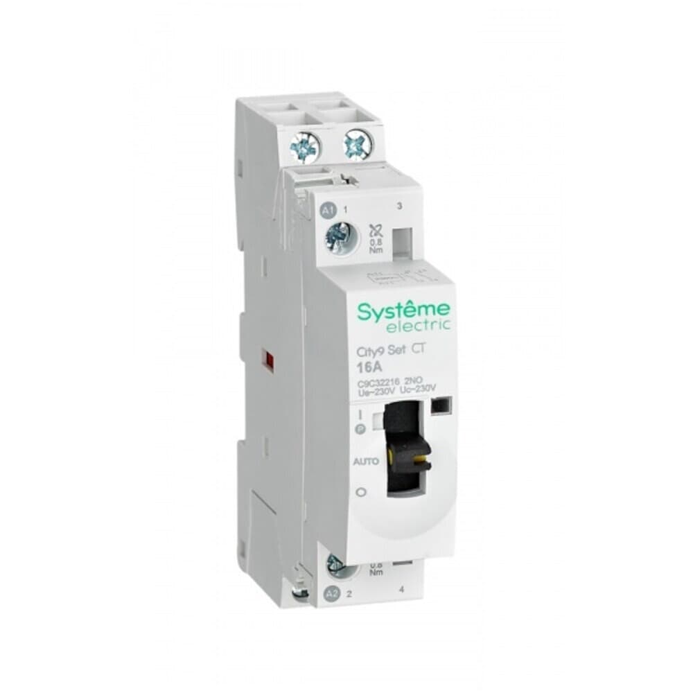 Контактор модульный Systeme Electric City9 Set 230 В 16 А тип AC 2НО с ручным управлением (SE C9C32216)