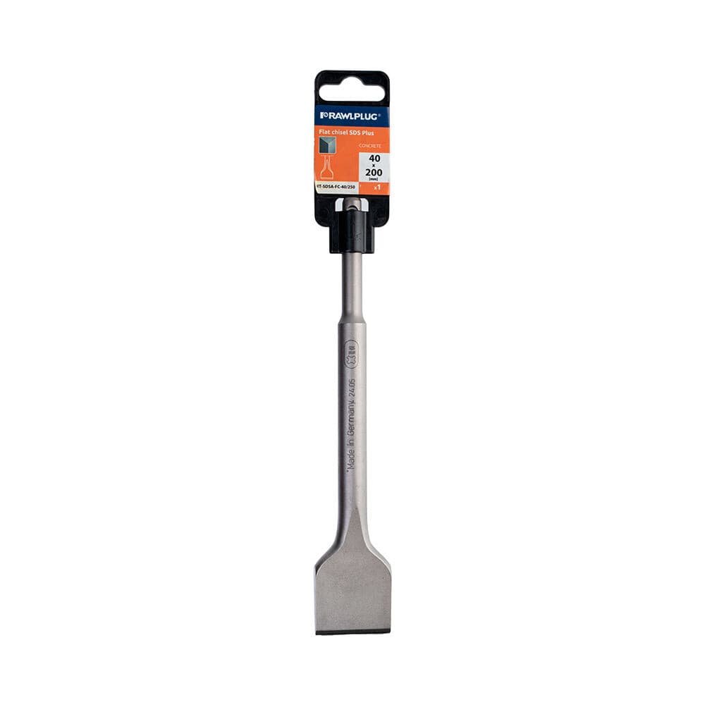 Зубило плоское SDS-plus Rawlplug (RT-SDSA-FC-40/250) 40х250 мм