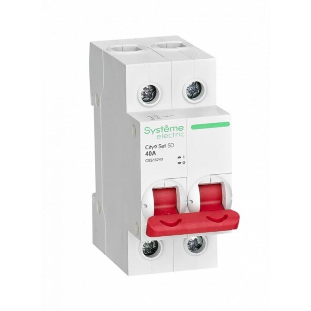 Выключатель нагрузки Systeme Electric City9 Set 2P 40А 400 В на DIN-рейку (C9S16240)