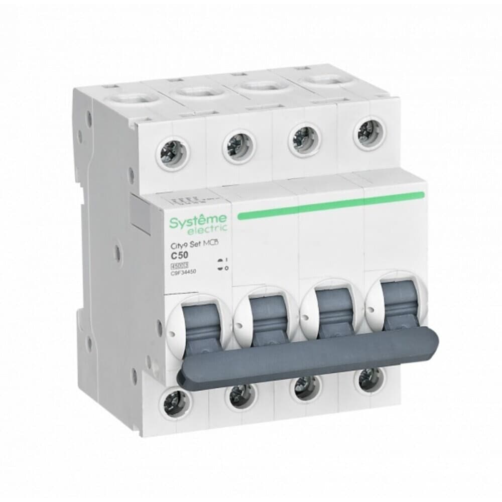 Автоматический выключатель модульный Systeme Electric City9 Set 4P 50А 4,5 кА 400 В (C9F34450)