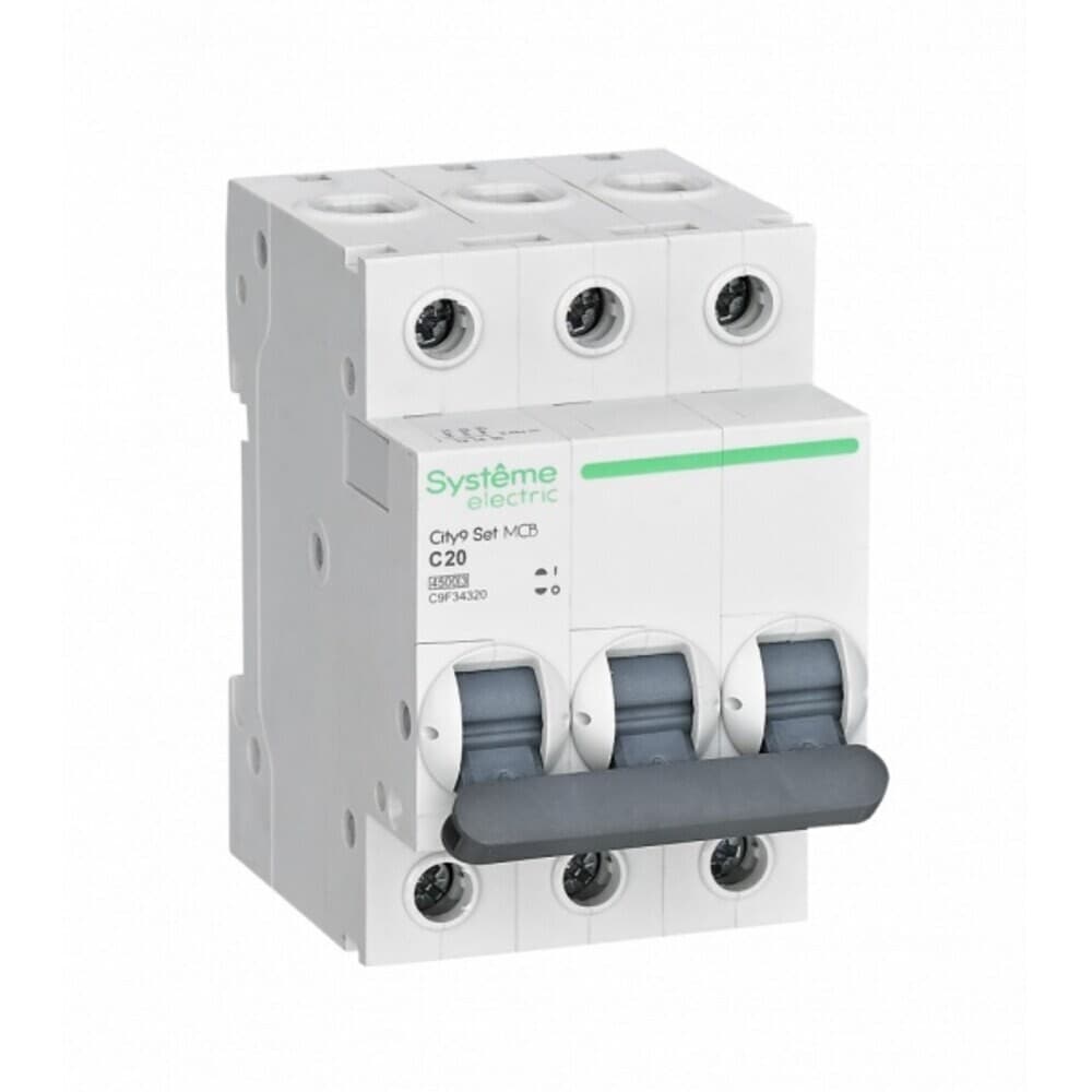 Автоматический выключатель модульный Systeme Electric City9 Set 3P 20А 4,5 кА 400 В (C9F34320)