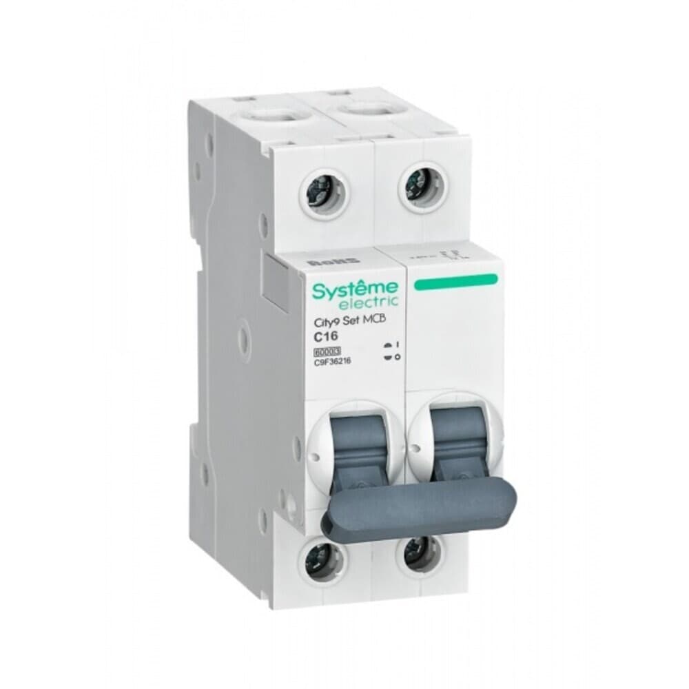 Автоматический выключатель модульный Systeme Electric City9 Set 2P 16А 6 кА 230 В (C9F36216)