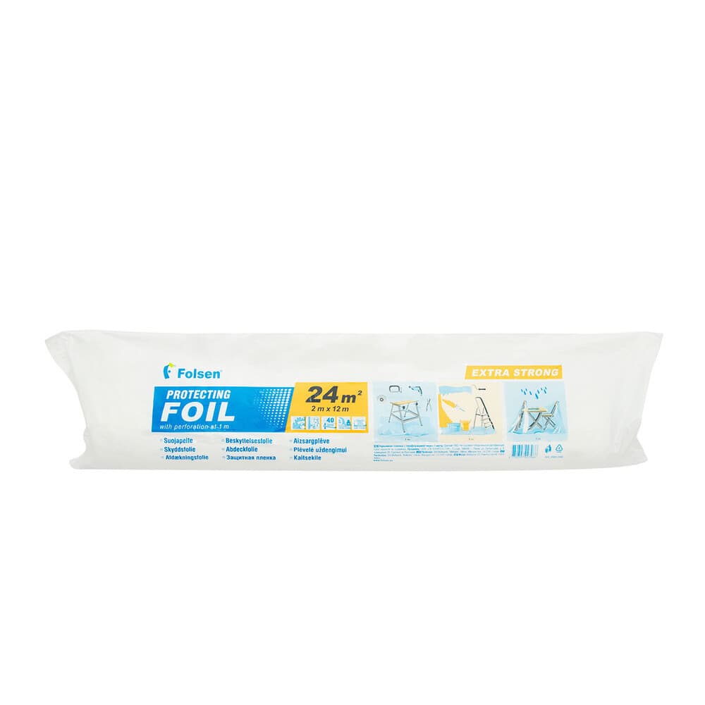 Пленка защитная Folsen Extra Strong для наружных работ с перфорацией 40 мкм 2х12 м (24 кв.м)