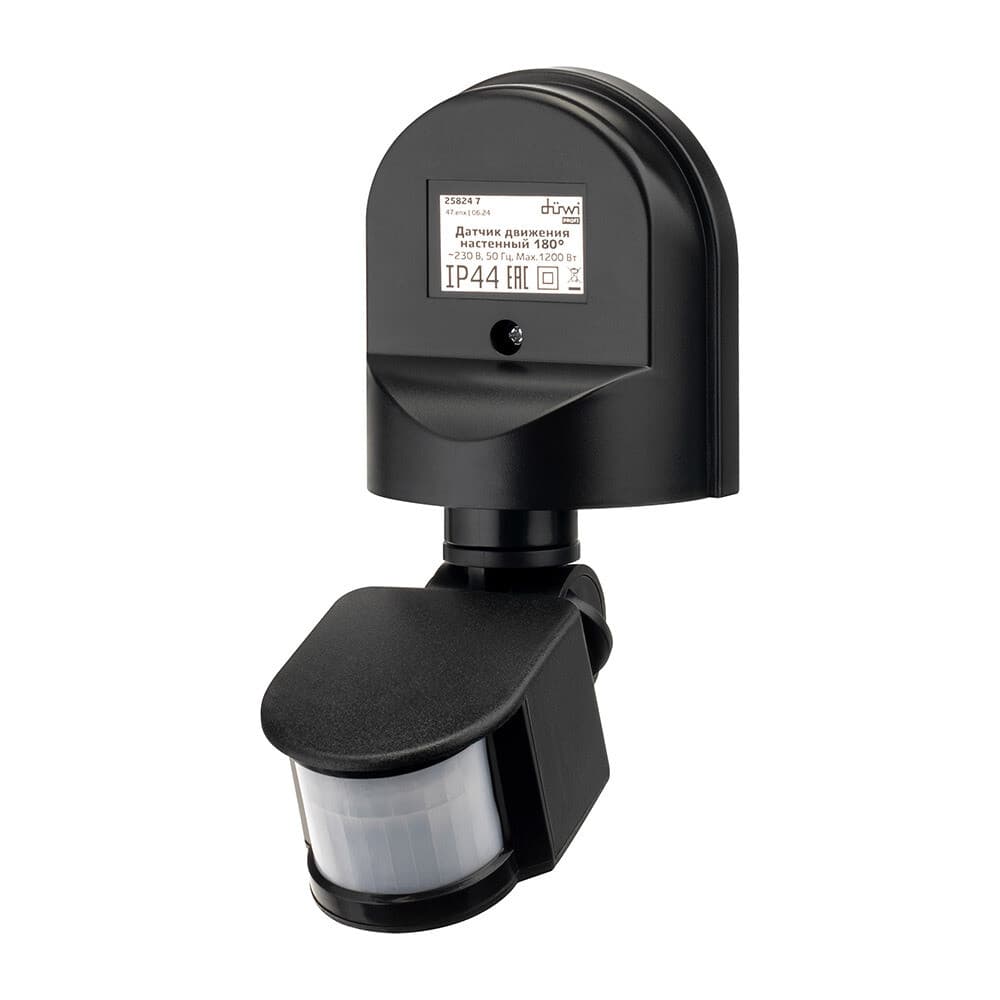 Датчик движения настенный Duwi DD-01 IP44 230 В 180 градусов до 12 м черный (25824 7)