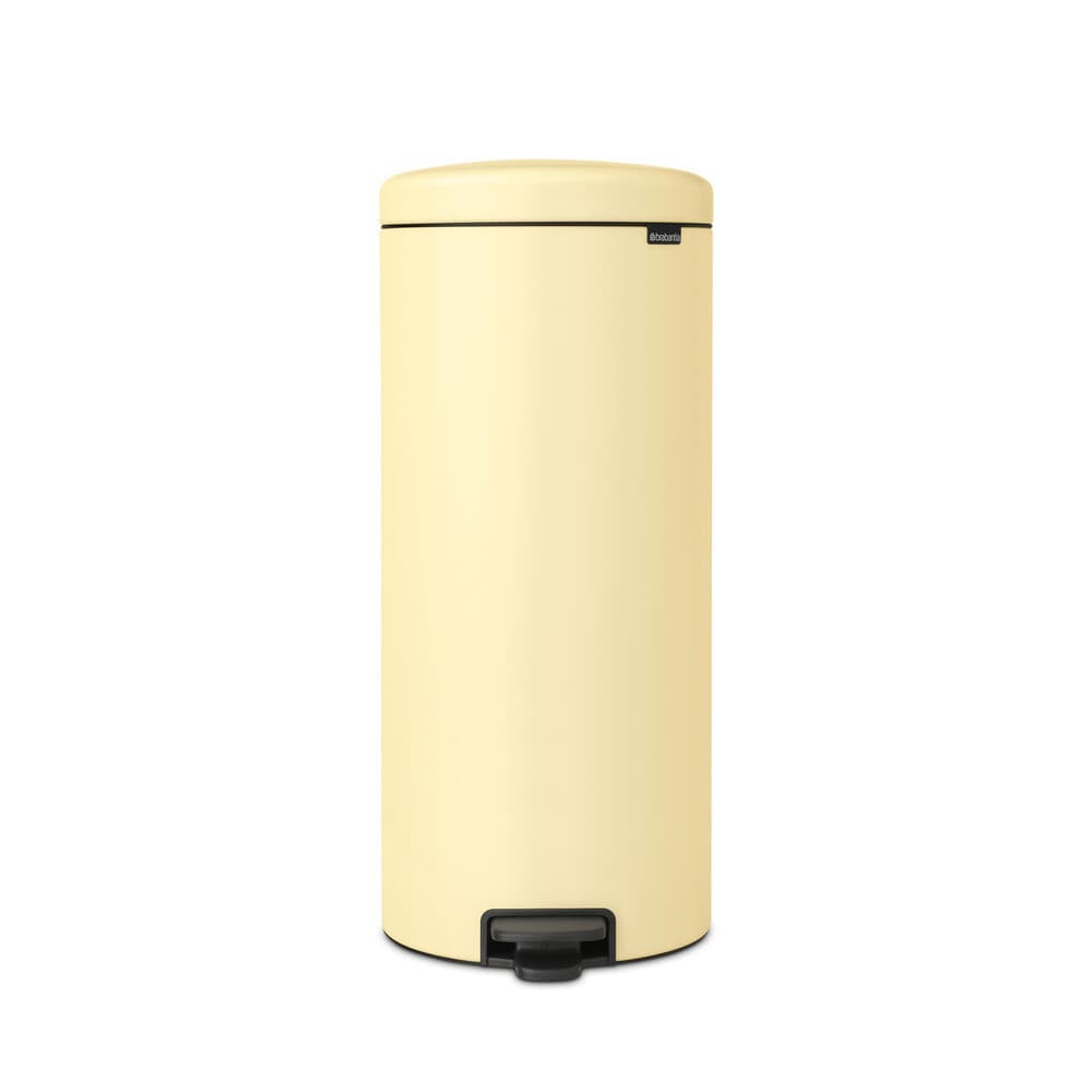 Ведро для мусора Brabantia NewIcon с крышкой 30 л металл ванильно-желтое с педалью