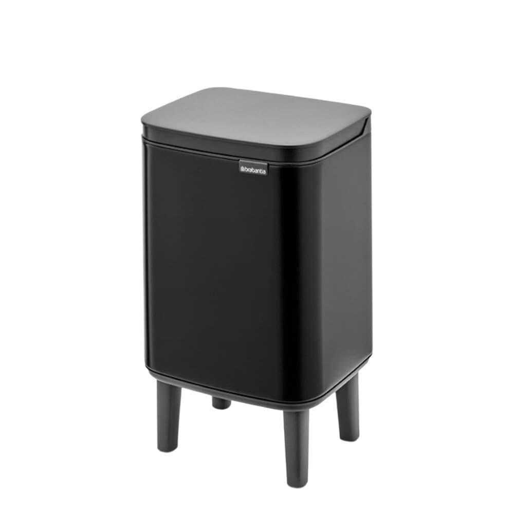 Ведро для мусора Brabantia Bo Hi с крышкой 12 л металл черное матовое