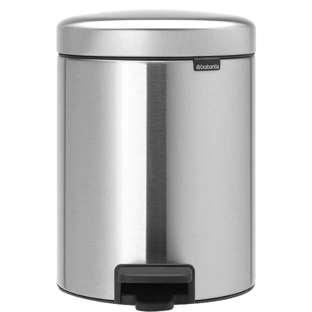 Ведро для мусора Brabantia NewIcon FPP с крышкой 5 л металл стальное матовое с педалью