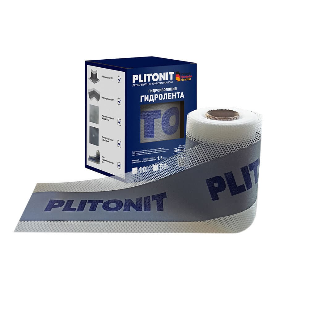 Лента гидроизоляционная Plitonit ГидроЛента 12 см 50 м