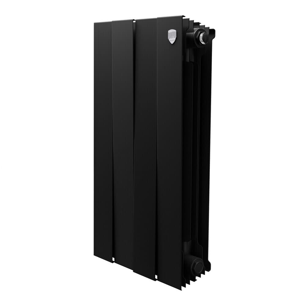Радиатор биметаллический Royal Thermo Piano Forte 500 мм 4 секции 1" боковое подключение черный