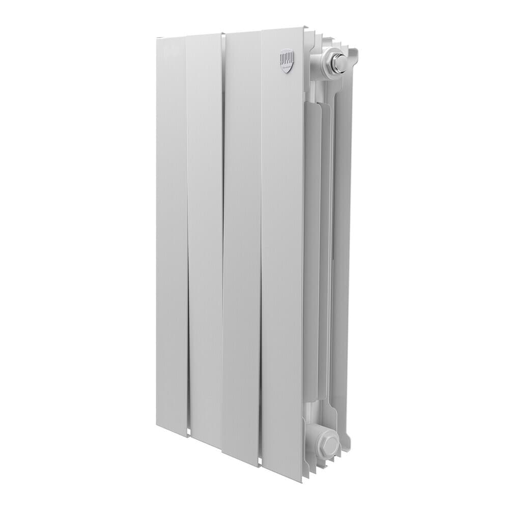 Радиатор биметаллический Royal Thermo Piano Forte 500 мм 4 секции 1" боковое подключение белый